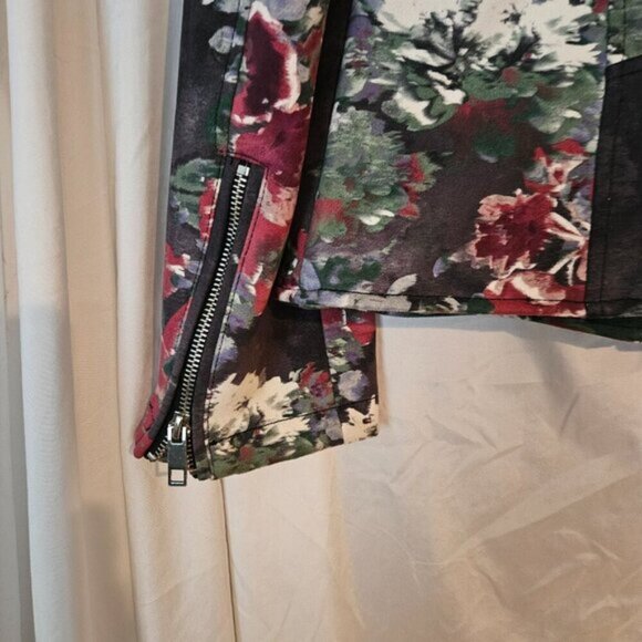 Colleen Lopez Ladies  Green Floral Print Bomber Jacket Size M - Picture 5 of 9